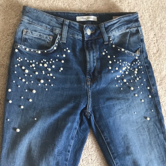 Mavi Tess High Rise Skinny Jean with Pearls - Picture 3 of 6